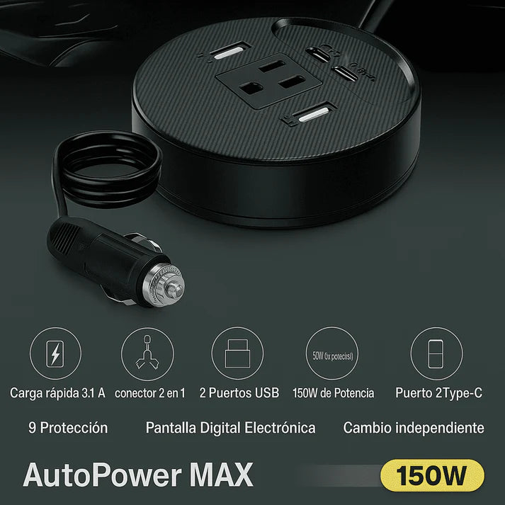 Inversor de corriente para vehículo 12V / 24V a 220V