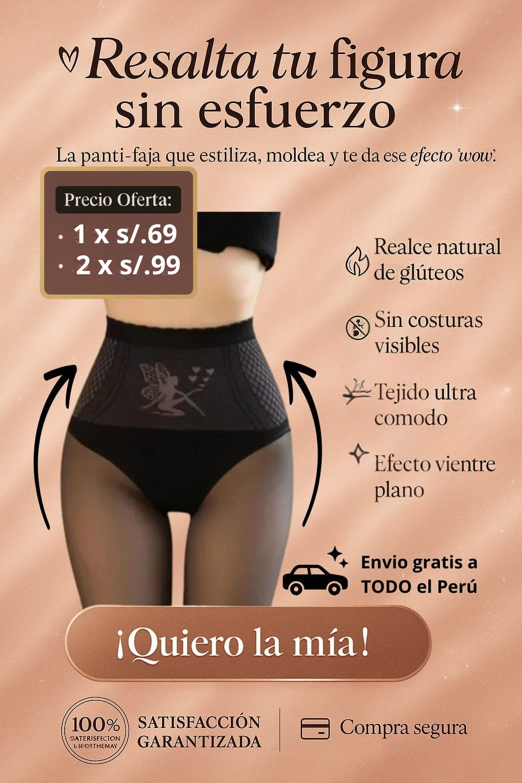 Medias Pantys PUSH UP Efecto Piel – CON POLAR