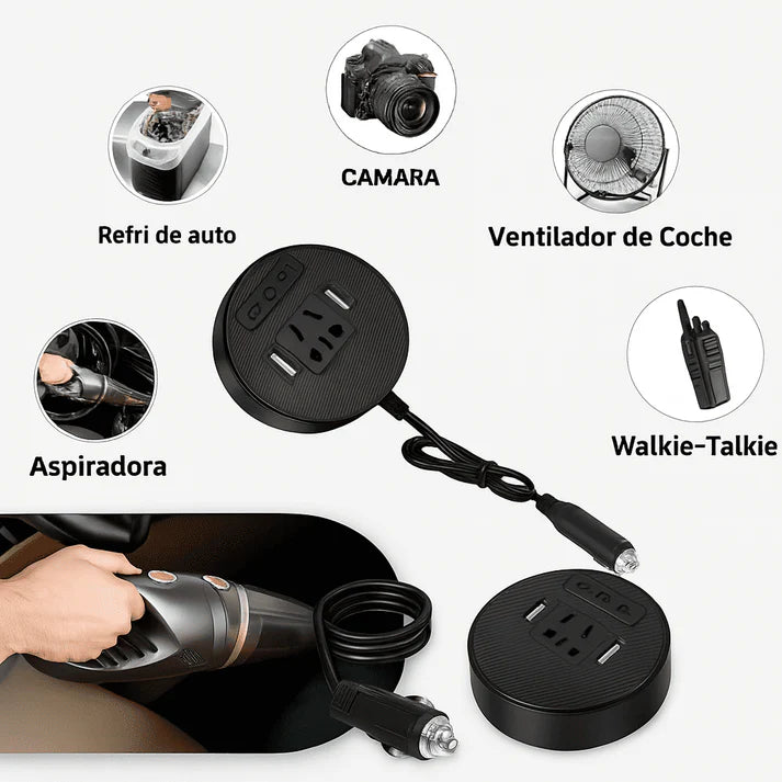 Inversor de corriente para vehículo 12V / 24V a 220V