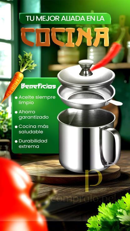 OLLA CON FILTRO PARA ACEITE primium