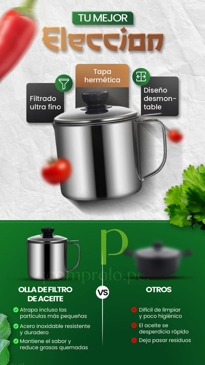 OLLA CON FILTRO PARA ACEITE primium
